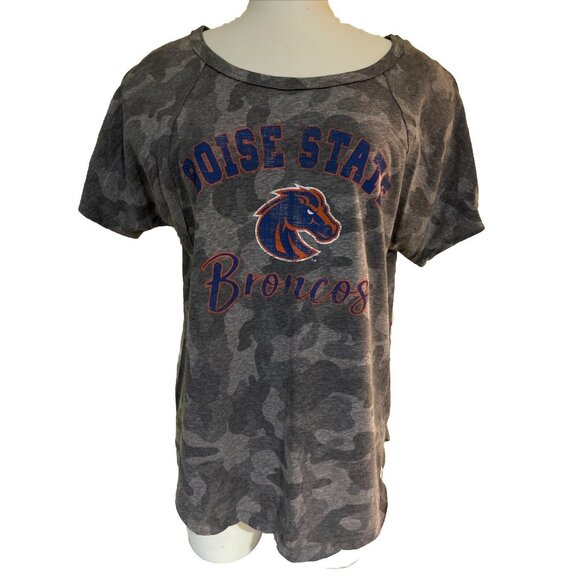NEW Boise State University BSU Broncos Colosseum Gray Camo SS Shirt Women's M - Picture 1 of 7